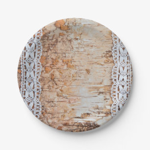 Prato De Papel 7" Papel redondo Chifre de folha de madeira de cam