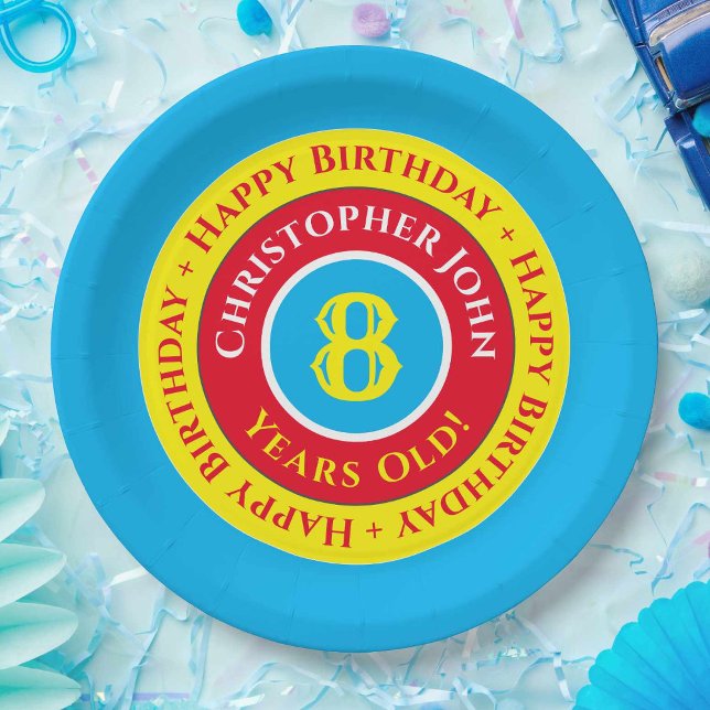 Prato De Papel 8ª Placas de papel de Festa de aniversário (Criador carregado)