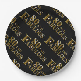 Prato De Papel 80 Birthday