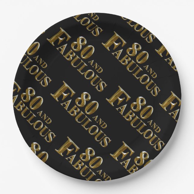 Prato De Papel 80 Birthday (Frente)