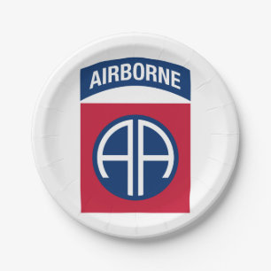 Prato De Papel 82.a Divisão Aerotransportada Insignia Veterano M