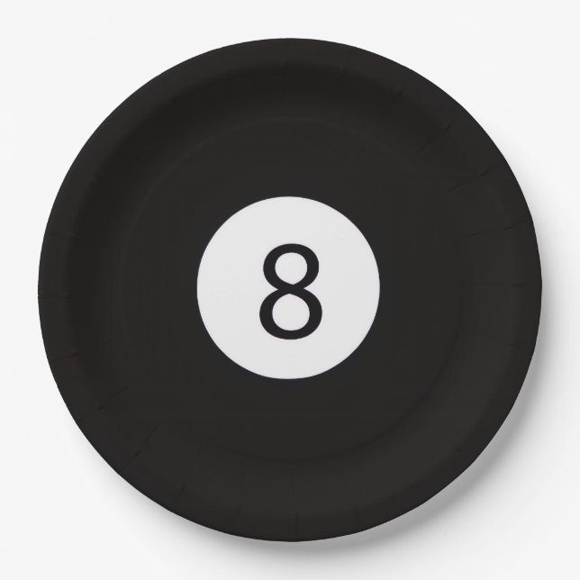 Prato De Papel 8 Ball (Frente)