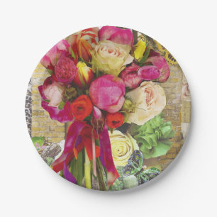 Prato De Papel 8 Chapas de papel para calçadas ou saladas com Flo