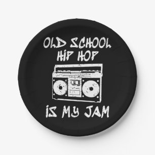 Prato De Papel 90 anos Hip Hop Old School Boombox Music Lover