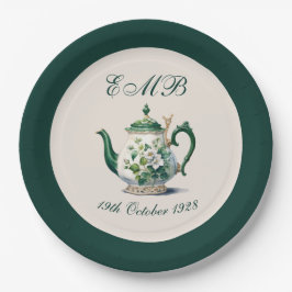 Prato De Papel 90 Birthday Tea Party Green Regence Aniversário