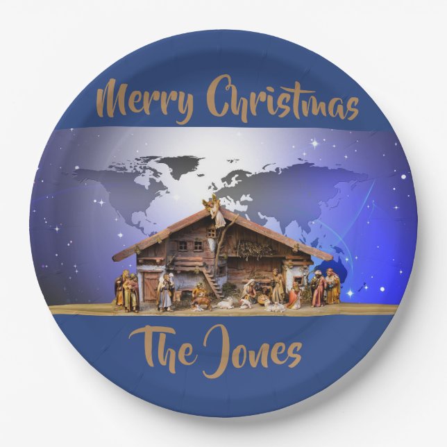 Prato De Papel 9" placas de papel da natividade (Frente)