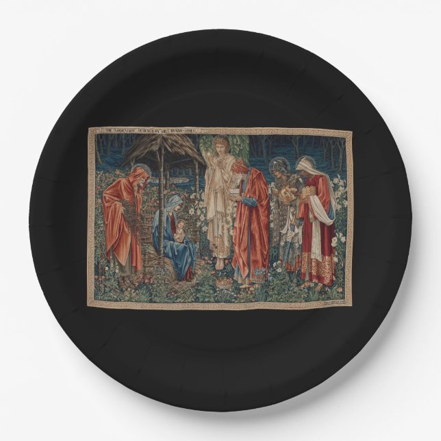 Prato De Papel A Adoração do Magi (por Edward Burne-Jones) (Frente)