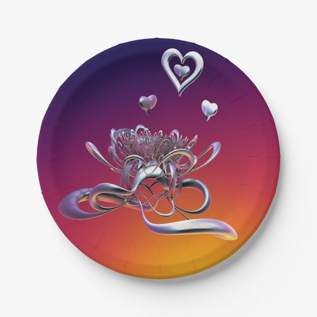 Prato De Papel A Beleza dos Corações (Frente)