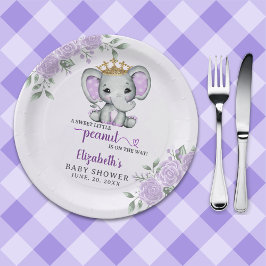 Prato De Papel A Cute Little Peanut is Coming Baby Shower Girl