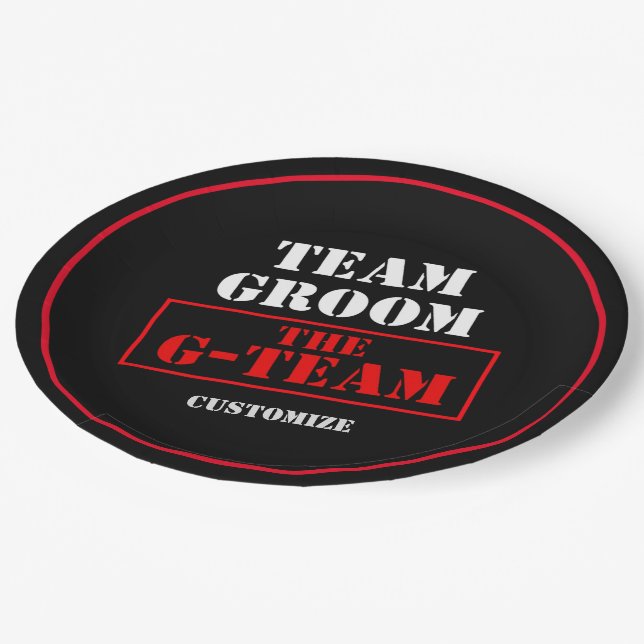 Prato De Papel A Equipe G-Team Groom (Inclinado)