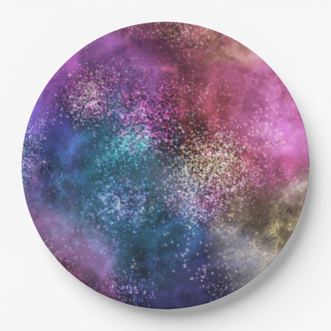 Prato De Papel A Galáxia Colorida (Frente)