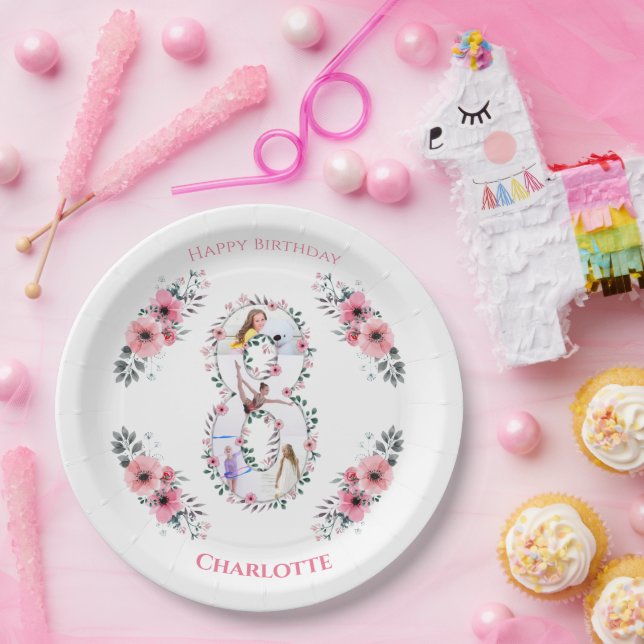 Prato De Papel A grande garota do aniversário, Colagem de Fotos,  (Festa)