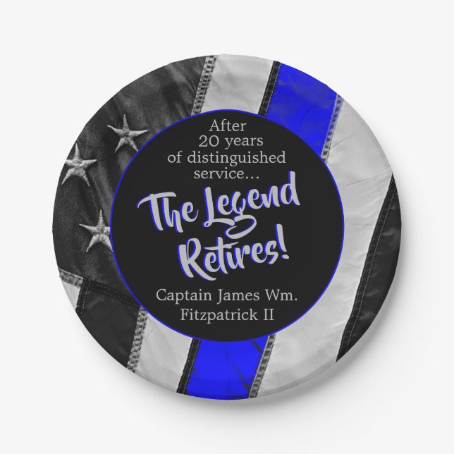 Prato De Papel A Legenda Retires da Polícia (Frente)