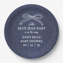 Prato De Papel A Little Blue Jean Baby Denim Boy Baby Shower 
