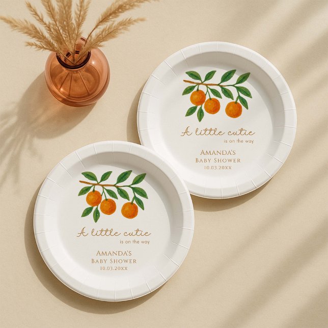 Prato De Papel A Little Cutie Baby Shower (Criador carregado)