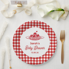 Prato De Papel A Little Meatball Baby Shower