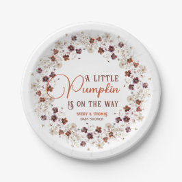 Prato De Papel A Little Pumpkin is on the Way Elegant Ivory