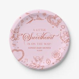 Prato De Papel A Little Sweetheart Valentine's Day Baby Shower
