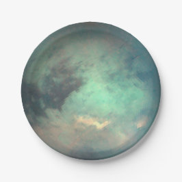 Prato De Papel A Lua do planeta Saturno Titã