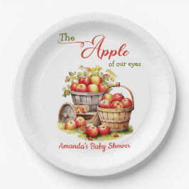 Prato De Papel A Maçã dos Nossos Olhos Caiu no Chá de fraldas de