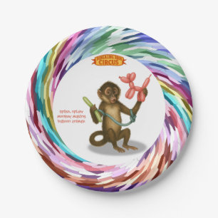 Prato De Papel A mágica do macaco de balão do Spike
