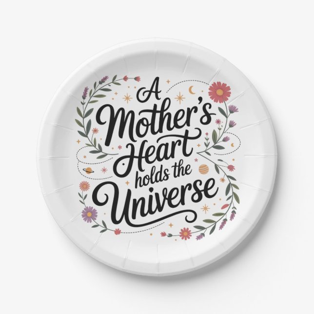 Prato De Papel A Mother's Heart Holds The Universe (Frente)