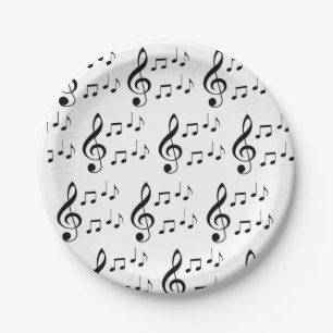 Prato De Papel A "música nota" as placas de papel