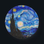 Prato De Papel A Noite Estrelada de Vincent Van Gogh<br><div class="desc">Vincent Van Gogh A Noite Estrelada. Esta é uma antiga obra-prima do pintor-mestre holandês Vincent Van Gogh. Esta pintura de paisagens de arte tem cores lindas,  vibrantes e saturadas. Vincent Van Gogh era um pintor impressionista holandês. Esta imagem está no dominio público</div>