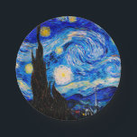 Prato De Papel A Noite Estrelada de Vincent Van Gogh<br><div class="desc">Vincent Van Gogh A Noite Estrelada. Esta é uma antiga obra-prima do pintor-mestre holandês Vincent Van Gogh. Esta pintura de paisagens de arte tem cores lindas,  vibrantes e saturadas. Vincent Van Gogh era um pintor impressionista holandês. Esta imagem está no dominio público</div>