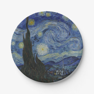 Prato De Papel A Noite Estrelada, pintura a óleo, Vincent Van Gog