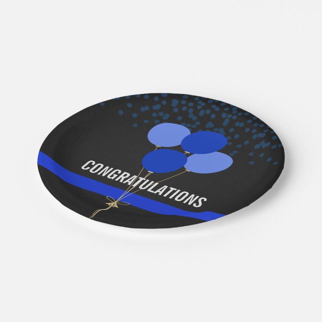 Prato De Papel A polícia Party parabéns temáticos (Inclinado)