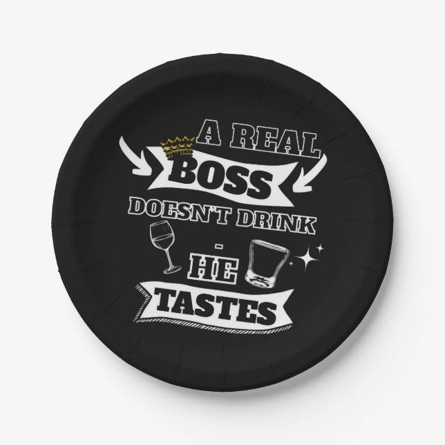 Prato De Papel A Real Boss (For Him) Quote (Frente)