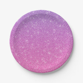 Prato De Papel A round plate with a gradient purple to pink