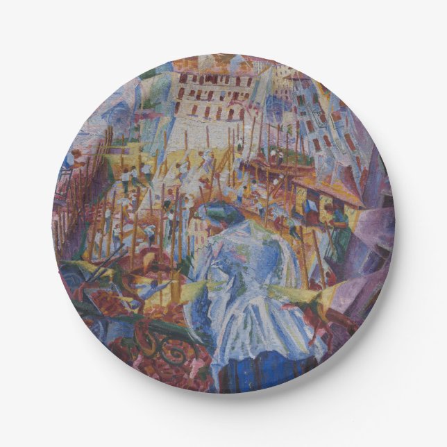 Prato De Papel A rua entra na casa - Umberto Boccioni (Frente)