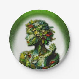 Prato De Papel A Senhora Verde