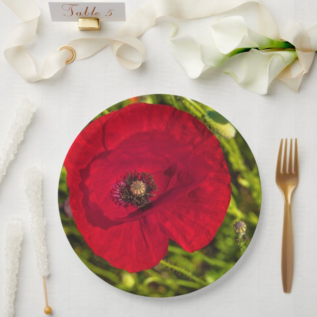 Prato De Papel A série de papoila nº 2 (Casamento)