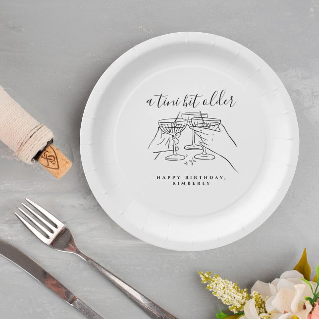 Prato De Papel A Tini Bit Older Chic White Cocktai Birthday Party (Criador carregado)
