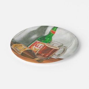 Prato De Papel A Vida Estática com Cerveja por Jennifer Goldberg