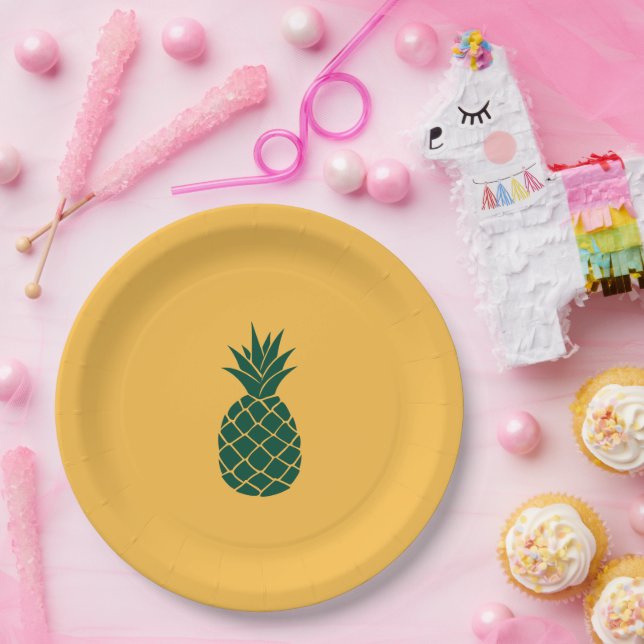 Prato De Papel Abacaxi Verde (Festa)