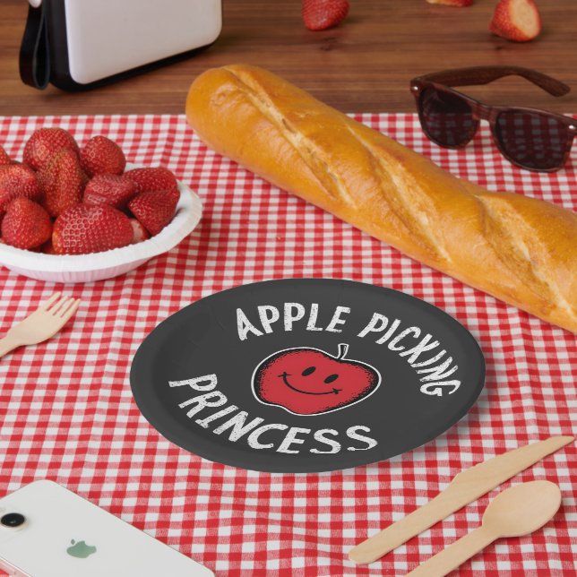 Prato De Papel Abate da Fruta da Apple Picking Princess Apple (Piquenique)