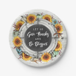 Prato De Papel Abençoado Janto da família Sunflower