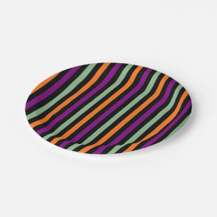 Prato De Papel Abóbora, Roxo, Verde e Preto - Faixa de Cores