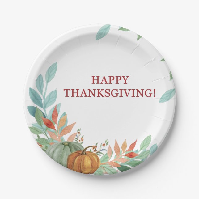 Prato De Papel Abóboras da aguarela (Frente)