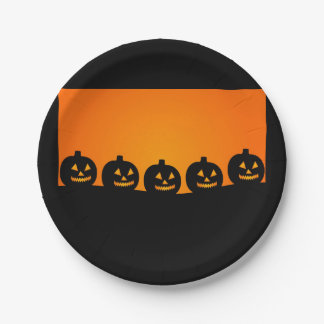 Prato De Papel Abóboras de Halloween