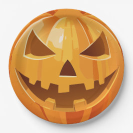 Prato De Papel Abóboras Felizes da Colheita de Halloween
