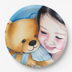Prato De Papel Abraçar um Urso