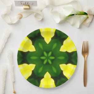 PRATO DE PAPEL ABSTRACT YELLOW AND GREEN DRAWING. SAMER BRASIL. 3