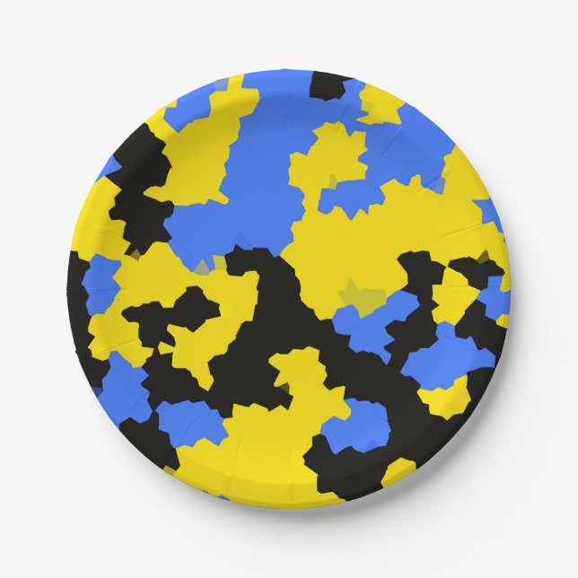 Prato De Papel Abstrato Amarelo-Amarelo-moderno Design de padrão  (Frente)