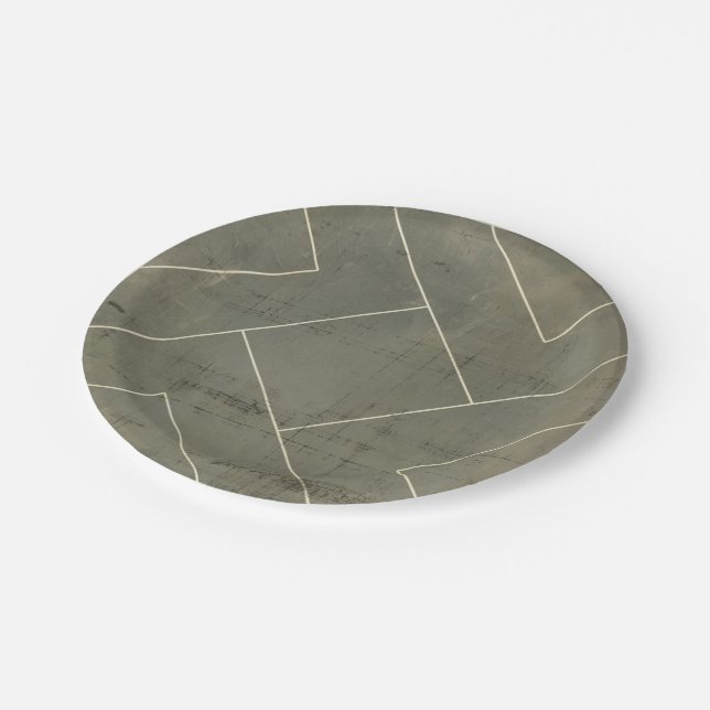 Prato De Papel Abstrato Blueprint com Formas Geométricas (Inclinado)