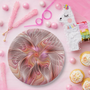 Prato De Papel Abstrato Butterfly Fantasy Fractal Arte Colorida